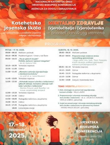 Katehetska jesenska škola - Mentalno zdravlje (vjero)učitelja i (vjero)učenika